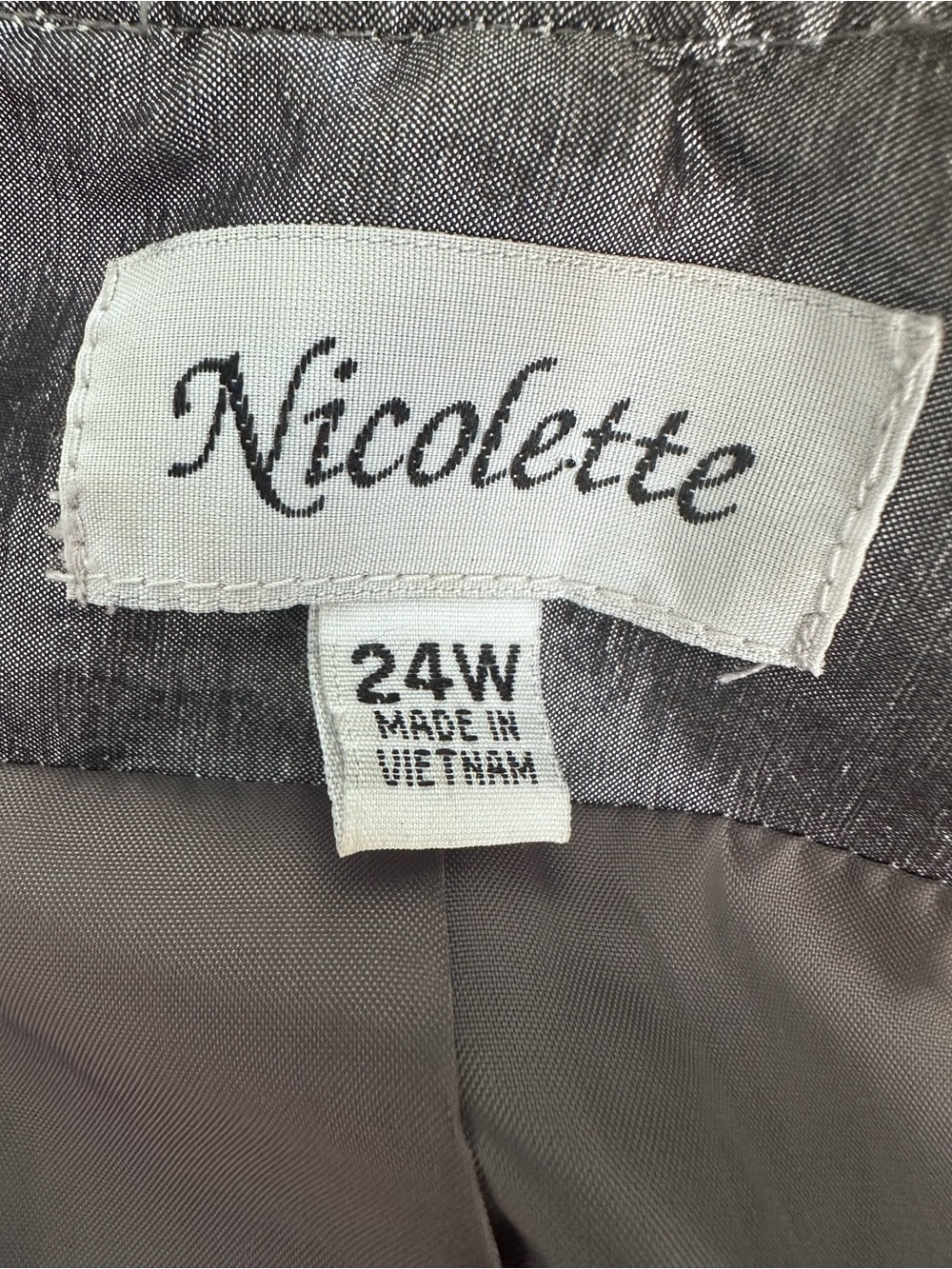 Nicolette Women’s Metallic Gray Ruffle Jacket Bell Sleeve Button Front (1415) - Picture 13 of 15